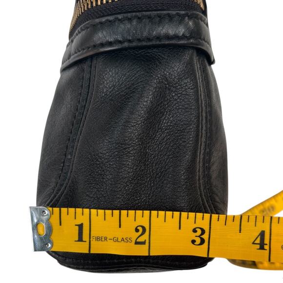Marc by Marc Jacobs Black Leather Crossbody Bag Purse Gold Zip - Picture 14 of 16